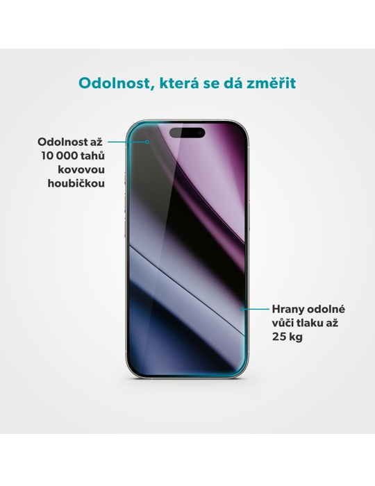 Epico Hero 3D ochranné sklo DF iPhone 17 Pro Max/18 Pro Max s aplikátorem proti prachu, čirá