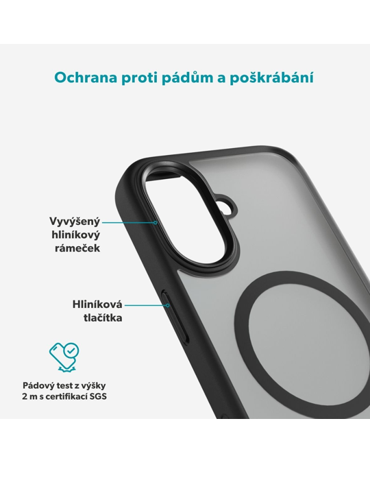 Kryt Epico Hero Matte Pro Mag+ iPhone 17 Qi2 & Magsafe kompatibilní, černá