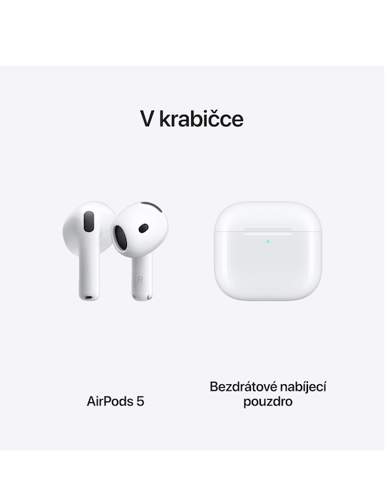 Sluchátka Apple AirPods 5 s bezdrátovým nabíjecím pouzdrem, bílá