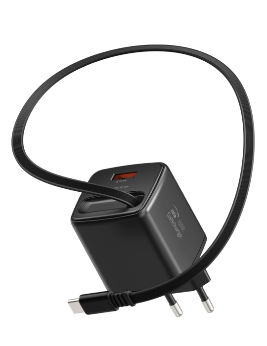 Nabíječka Swissten GaN 45W USB-A černá, černá
