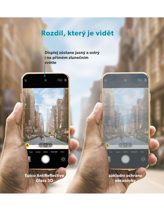 Sklo Epico AntiReflective 3D Ultra-široké krytí s jednokrokovým aplikátorem proti prachu iPhone Air, čirá