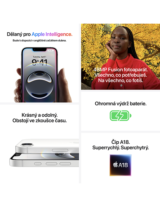 iPhone 16e 512GB 5G, bílá