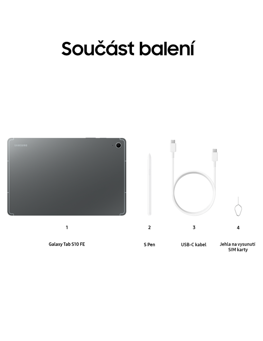Samsung Galaxy Tab S10 FE+ 5G 128GB, šedá