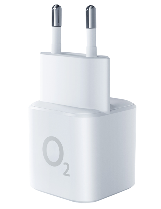 O2 nabíječka 20W USB-C + USB-A, bílá