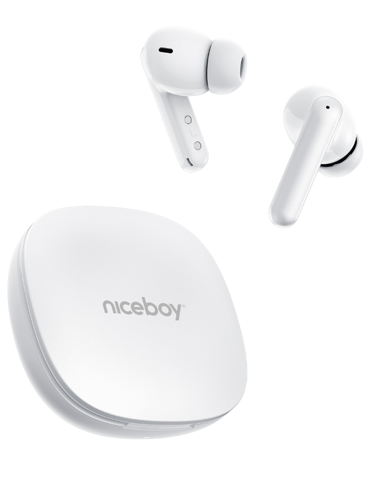 Sluchátka Niceboy Pins 4 PRO, bílá