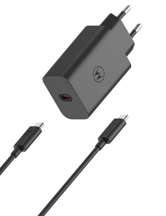 Nabíječka Motorola TurboPower 68W USB-C, 1m kabel, černá