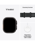 Apple Watch Ultra 3 GPS + Cellular 49mm černě titanové pouzdro s černým Oceánským řemínkem, černý titan