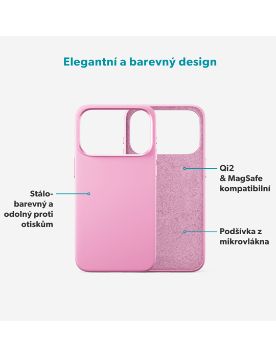 Kryt Epico Silicone Pro Mag+ iPhone 17 Pro Max Qi2 & Magsafe kompatibilní, růžová