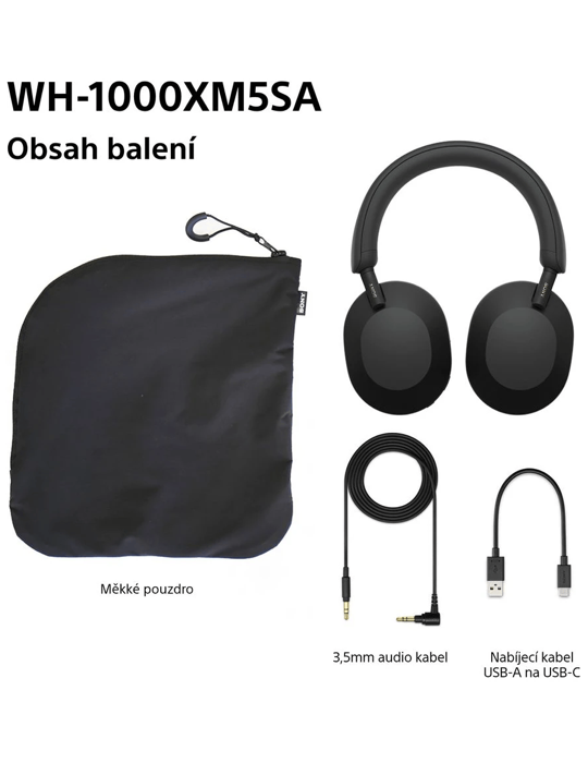 Sluchátka Sony WH-1000XM5 Soft case, černá