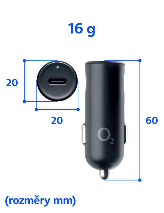 Autonabíječka O2 USB-C 25W Power Delivery ECO, černá