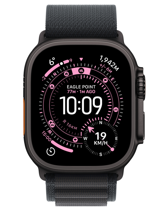 Apple Watch Ultra 3 GPS + Cellular 49mm černě titanové pouzdro s černým Alpským tahem S, černý titan