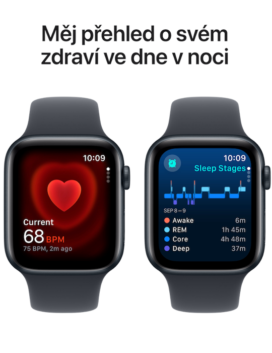Apple Watch SE GPS + Cellular 44mm temně inkoustové hliníkové pouzdro, temně inkoustová - sportovní řemínek M/L