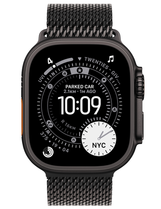Apple Watch Ultra 3 GPS + Cellular 49mm černě titanové pouzdro s černě titanovým Milánským tahem M, černý titan