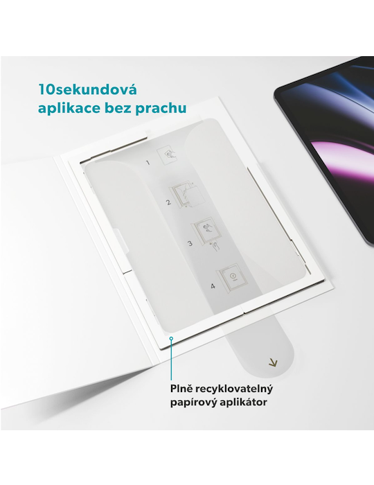 Epico ochranné sklo Paper Texture pro iPad Air 13” (M2-M4) s aplikátorem proti prachu, čirá