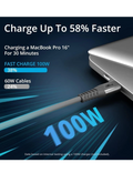 Kabel USB-C/USB-C100W Nylon, šedá