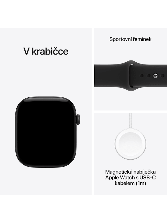 Apple Watch Series 12 GPS + Cellular 46mm, Hliník černý/černý sport řemínek M/L