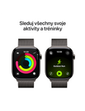 Apple Watch Series 11 GPS + Cellular 46mm břidlicově šedé titanové pouzdro s břidlicově šedým Milánským tahem S/M, šedý titan