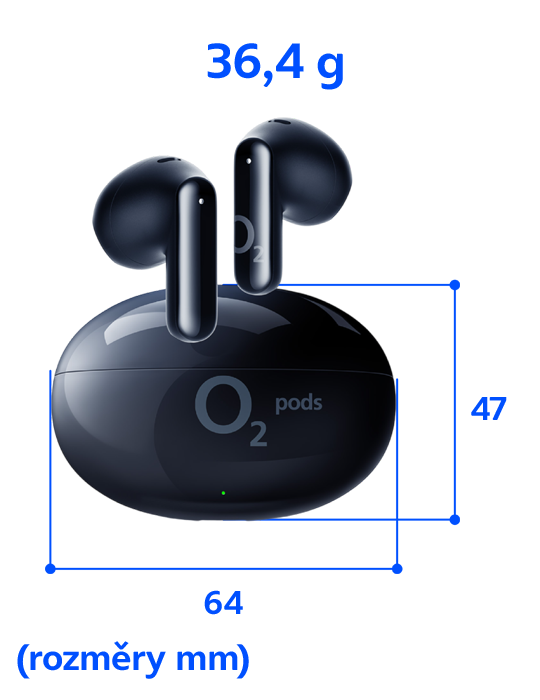 Sluchátka O2 pods, černá