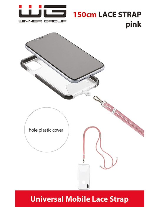 Šnůrka Crossbody lace strap, růžová