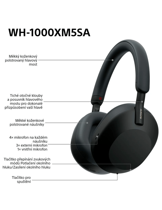 Sluchátka Sony WH-1000XM5 Soft case, černá