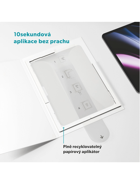Epico ochranné sklo s jednokrokovým papírovým aplikátorem proti prachu iPad Air 13” (M2-M4), čirá