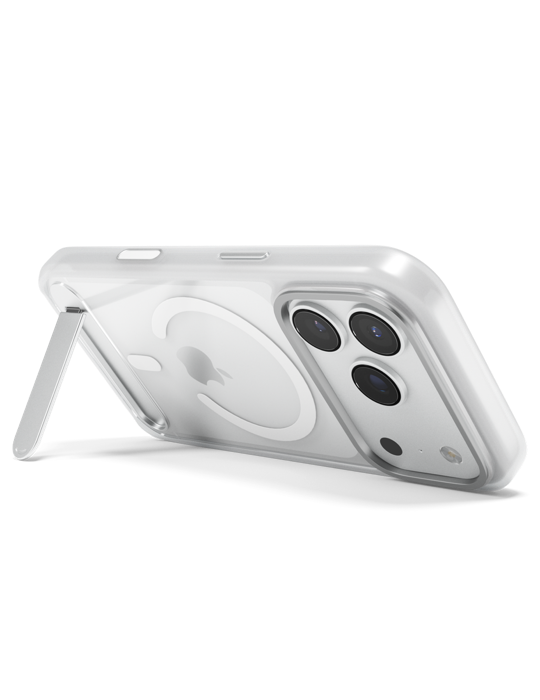 Kryt Epico HeroStand Pro Mag+ iPhone 17 Pro/18 Pro se skládacím stojánkem, transparent