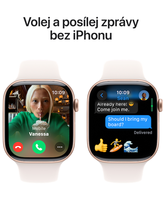 Apple Watch Series 10 GPS + Cellular 42mm, růžově zlatá - světle ruměný sp. ř. S/M