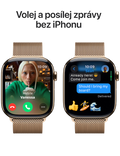 Apple Watch Series 10 GPS + Cellular 42mm zlaté titanové pouzdro se zlatým Milánským tahem, zlatá - Milánský tah