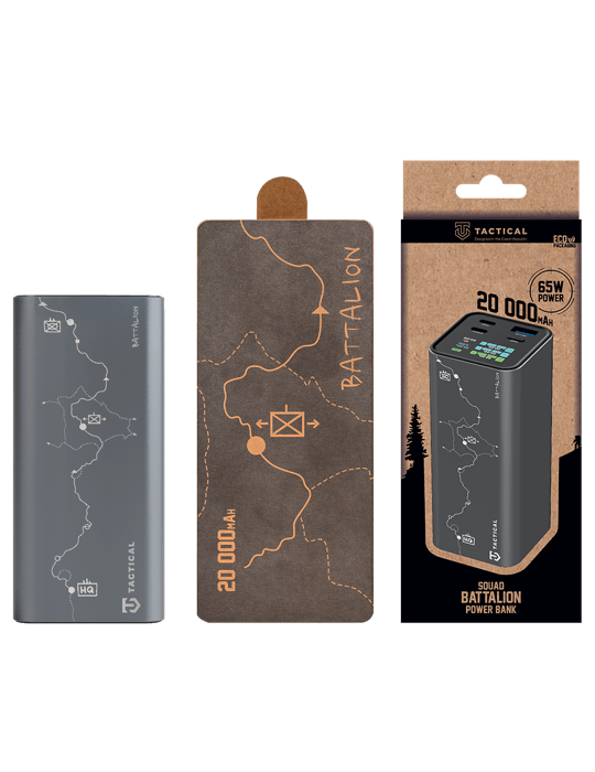 Powerbanka Tactical Squad Battalion 65W 20 000mAh, šedá