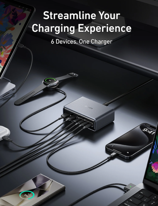 Nabíjecí stanice Anker Prime 200W 4xUSB-C, 2xUSB, černá