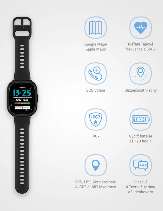 Hodinky Lamax WatchY4 Plus, černá