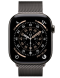 Apple Watch Series 11 GPS + Cellular 46mm břidlicově šedé titanové pouzdro s břidlicově šedým Milánským tahem S/M, šedý titan