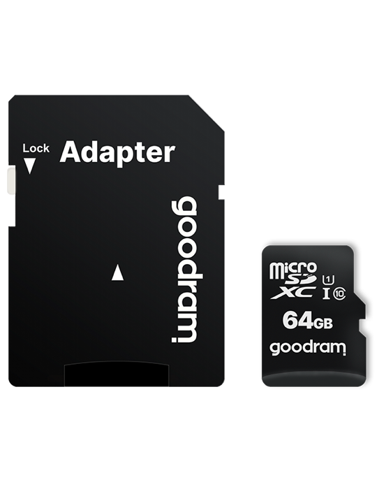 Paměťová karta microSD 64 GB, adapter SD, černá