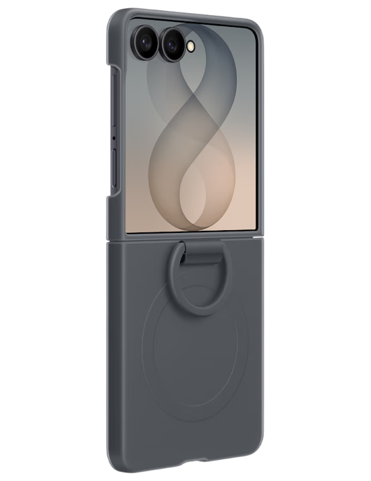Kryt Silicone Ring Magnet pro Samsung Galaxy Z Flip, šedá