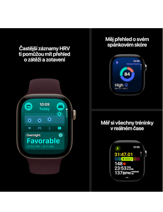 Apple Watch Series 12 GPS + Cellular 46mm, Titan přírodní/přírodní milánský S/M