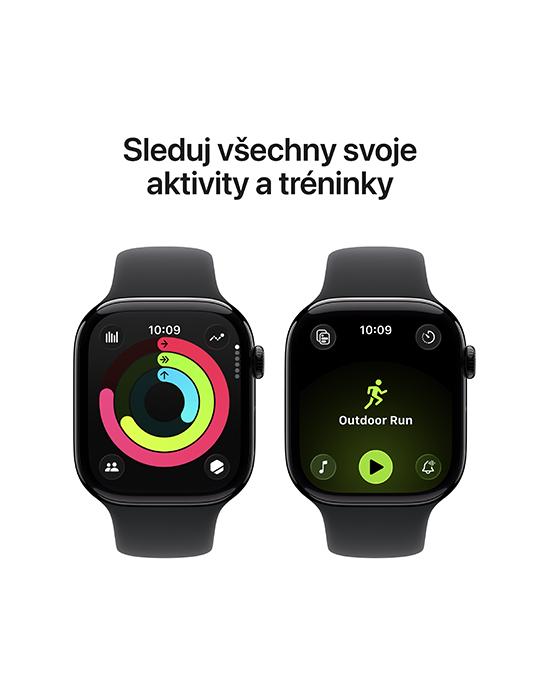 Apple Watch Series 11 GPS + Cellular 42mm klavírně černé hliníkové pouzdro s černým sportovním řemínkem S/M, černá