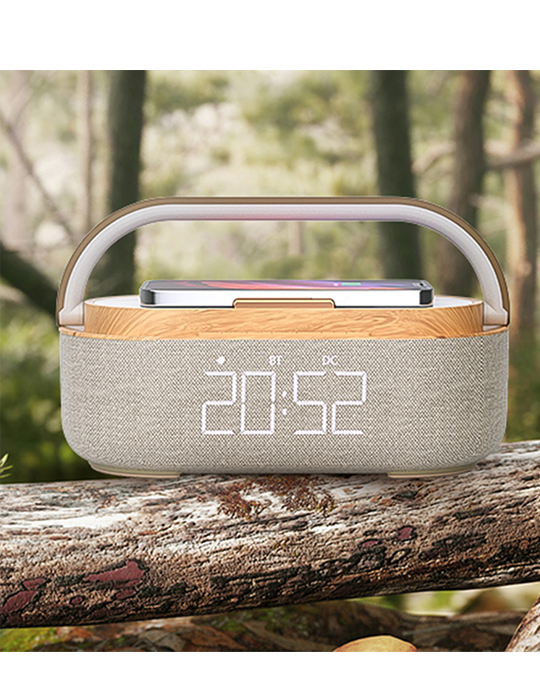 Multifunkční zařízení WG, rádio + nabíječka + lampička + bluetooth reproduktor, béžová