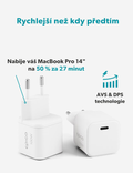 Dynamický síťový adaptér Micro AVS GaN 100W, bílá