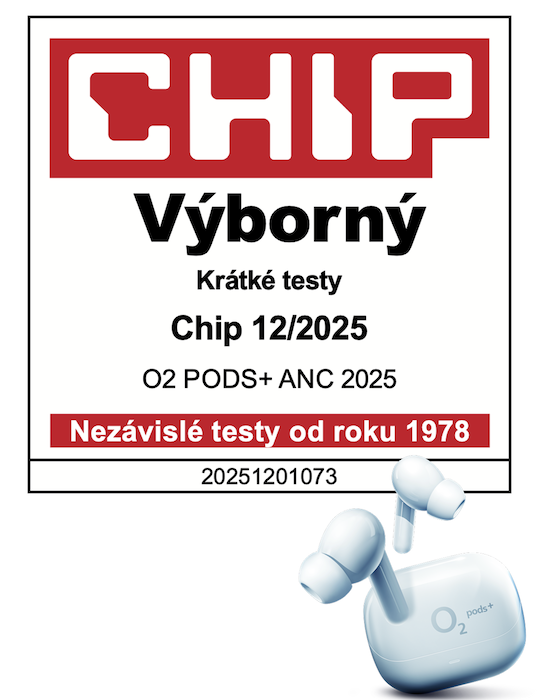 Bezdrátová sluchátka O2 pods+ ANC 2025, bílá