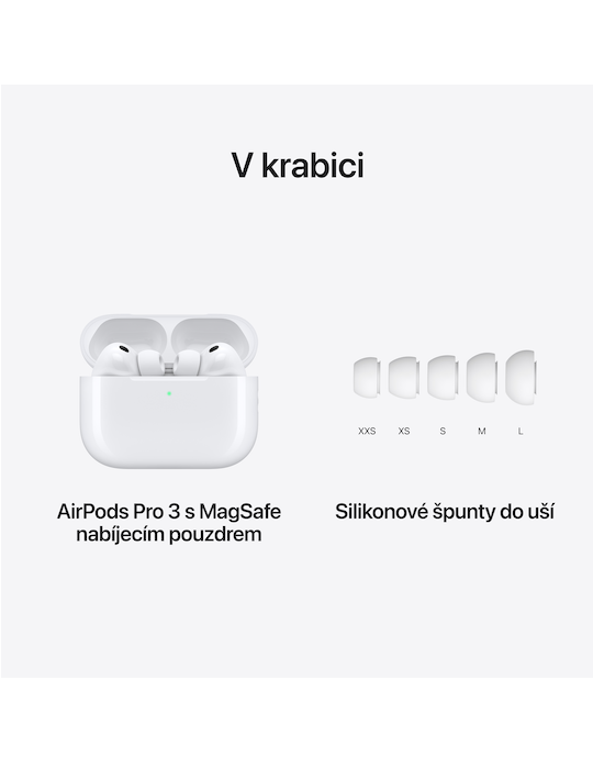 Sluchátka Apple AirPods Pro 3, bílá