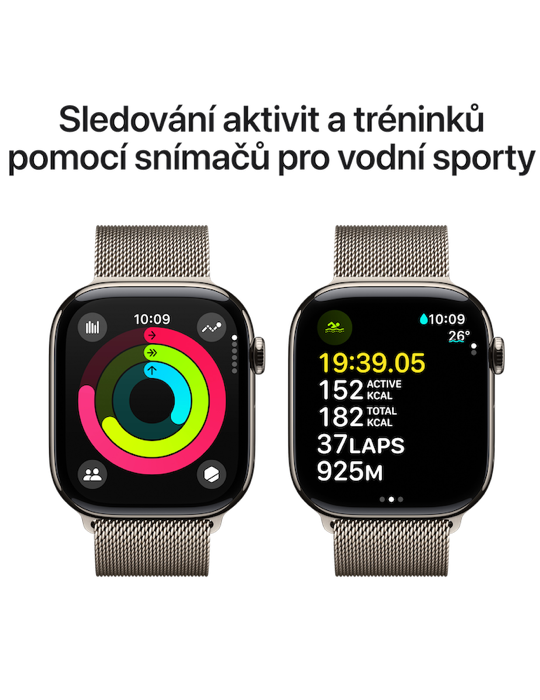 Apple Watch Series 10 GPS + Cellular 42mm přírodně titanové pouzdro, přírodní titan - Milánský tah