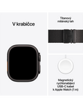 Apple Watch Ultra 4 GPS + Cellular 49mm, Titan černý/černý tit. milánský S