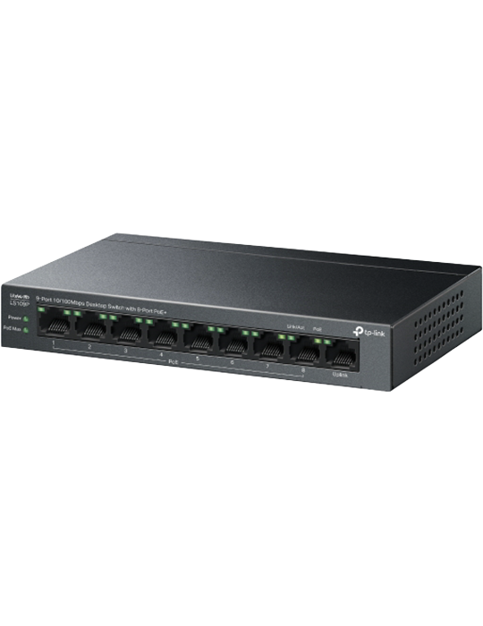 Switch TL-LS109P 1xLAN + 8xLAN s PoE, černá