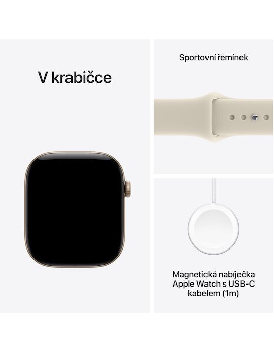 Apple Watch Series 12 GPS + Cellular 46mm, Hliník světle zlatý/pískový sport M/L