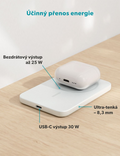 Hliníková bezdrátová powerbanka Qi2 25W Slim 5000mAh Mag+ EM55, modrá