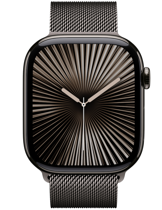 Apple Watch Series 10 GPS + Cellular 46mm břidlicově šedé titanové pouzdro s břidlicově šedým Milánským tahem M/L, břidlicově šedá - Milánský tah M/L