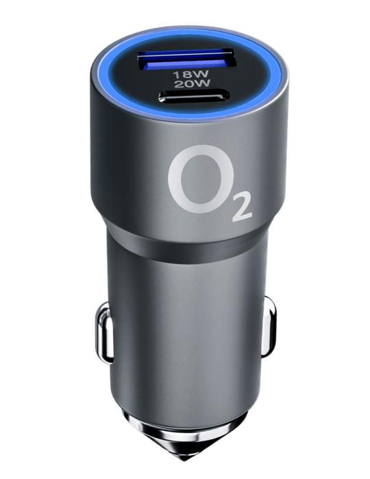 O2 nabíječka do auta 38W USB-C + USB-A, černá