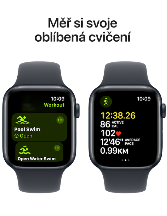 Apple Watch SE GPS + Cellular 44mm temně inkoustové hliníkové pouzdro, temně inkoustová - sportovní řemínek M/L