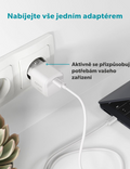 Dynamický síťový adaptér Micro AVS GaN 100W, bílá