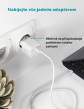 Dynamický síťový adaptér Micro AVS GaN 70W, bílá